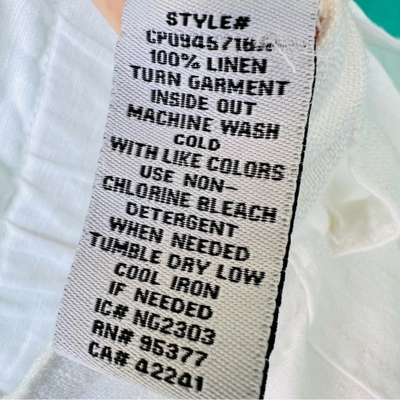 SANCTUARY LINEN WIDE LEG TIE BELT CARGO PANTS WHITE SIZE XL - Picture 4 of 7